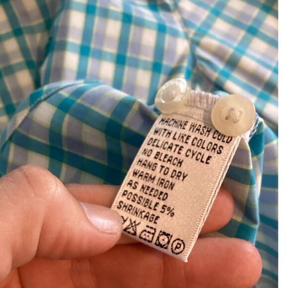 Vintage Lilly Pulitzer Womens Button Up Gingham Plaid Shirt Size 2 Preppy Beach - Picture 9 of 9